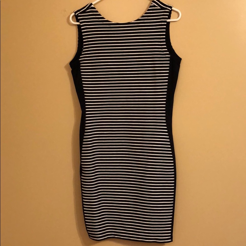 Athleta Black and White Striped Dress